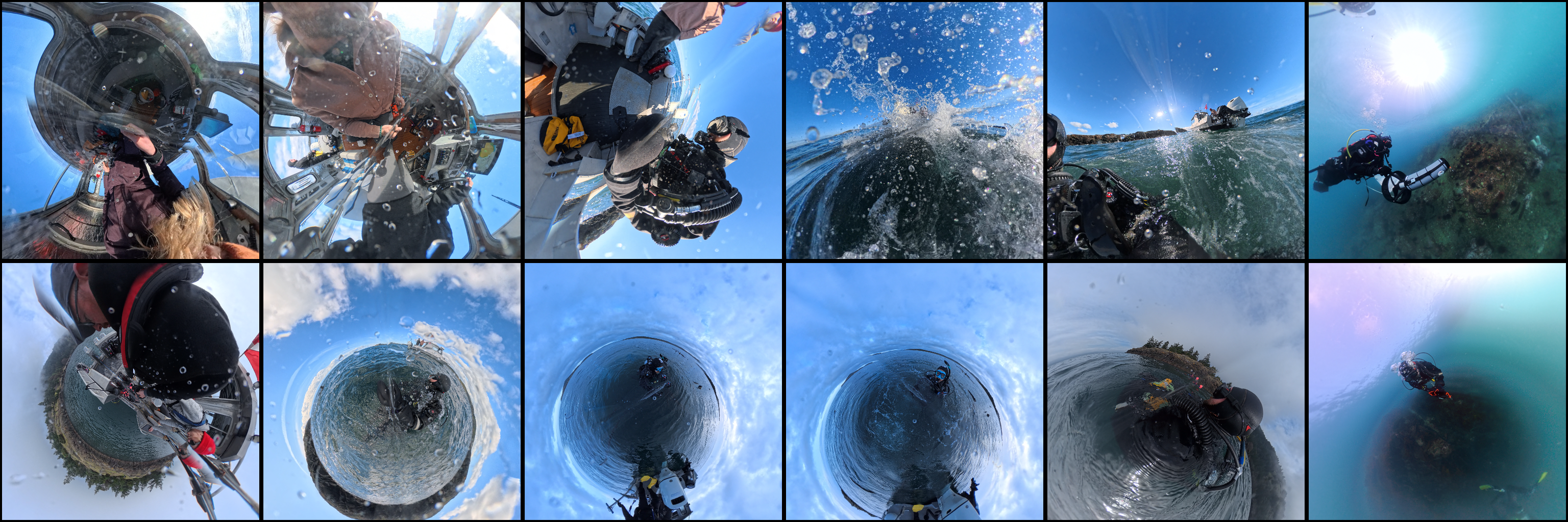 Twelve tiny-world views of SeaOrb fieldwork from the survey boat